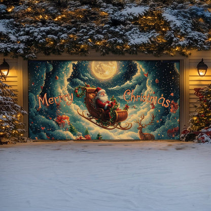 Shineful Garage Door Banner Decoration  Santa's Magical Sleigh Ride