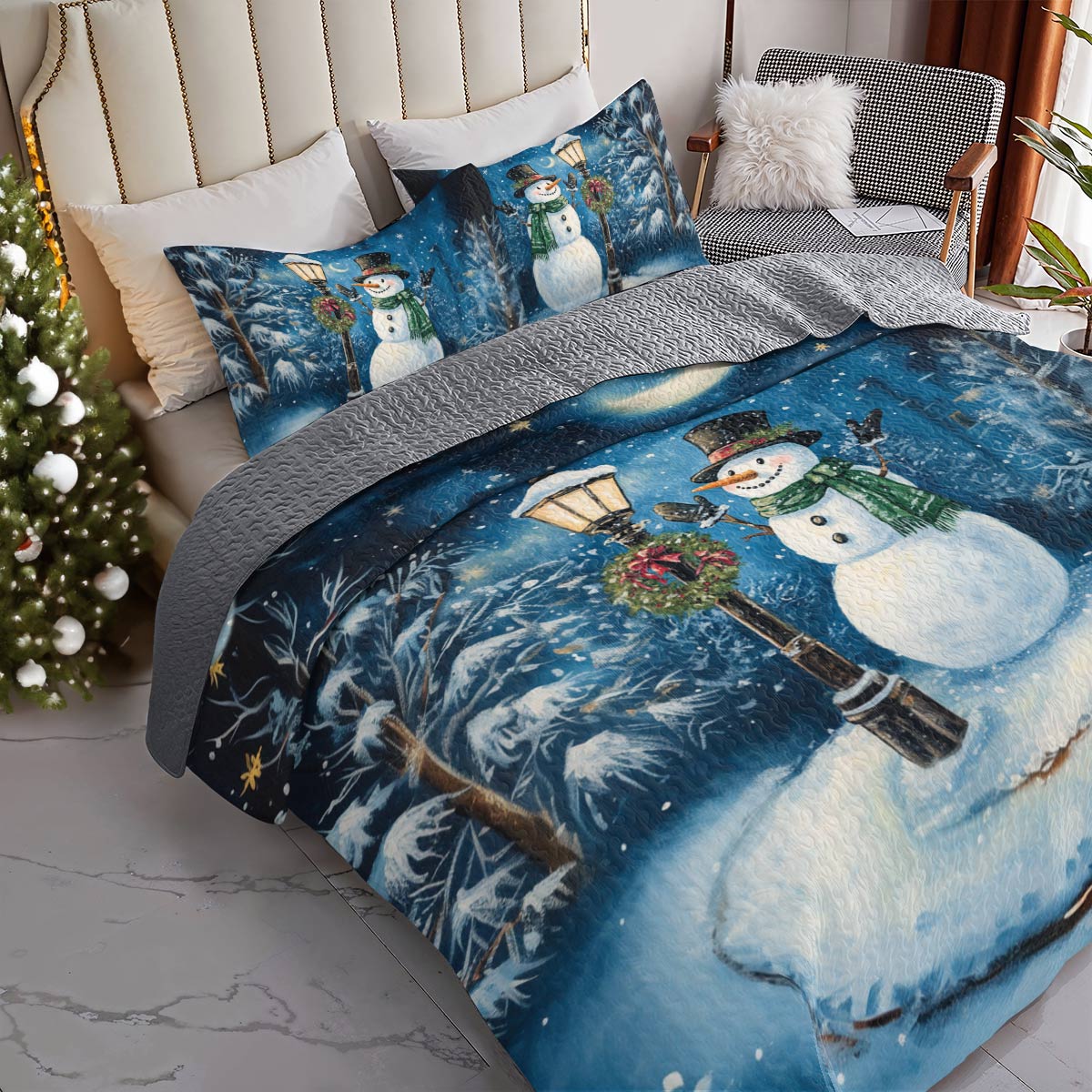 Shineful All Season Quilt 3-Piece Frosty Night