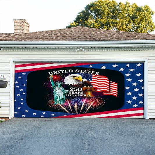 Shineful Garage Door Banner Decoration Let Freedom Rise United States