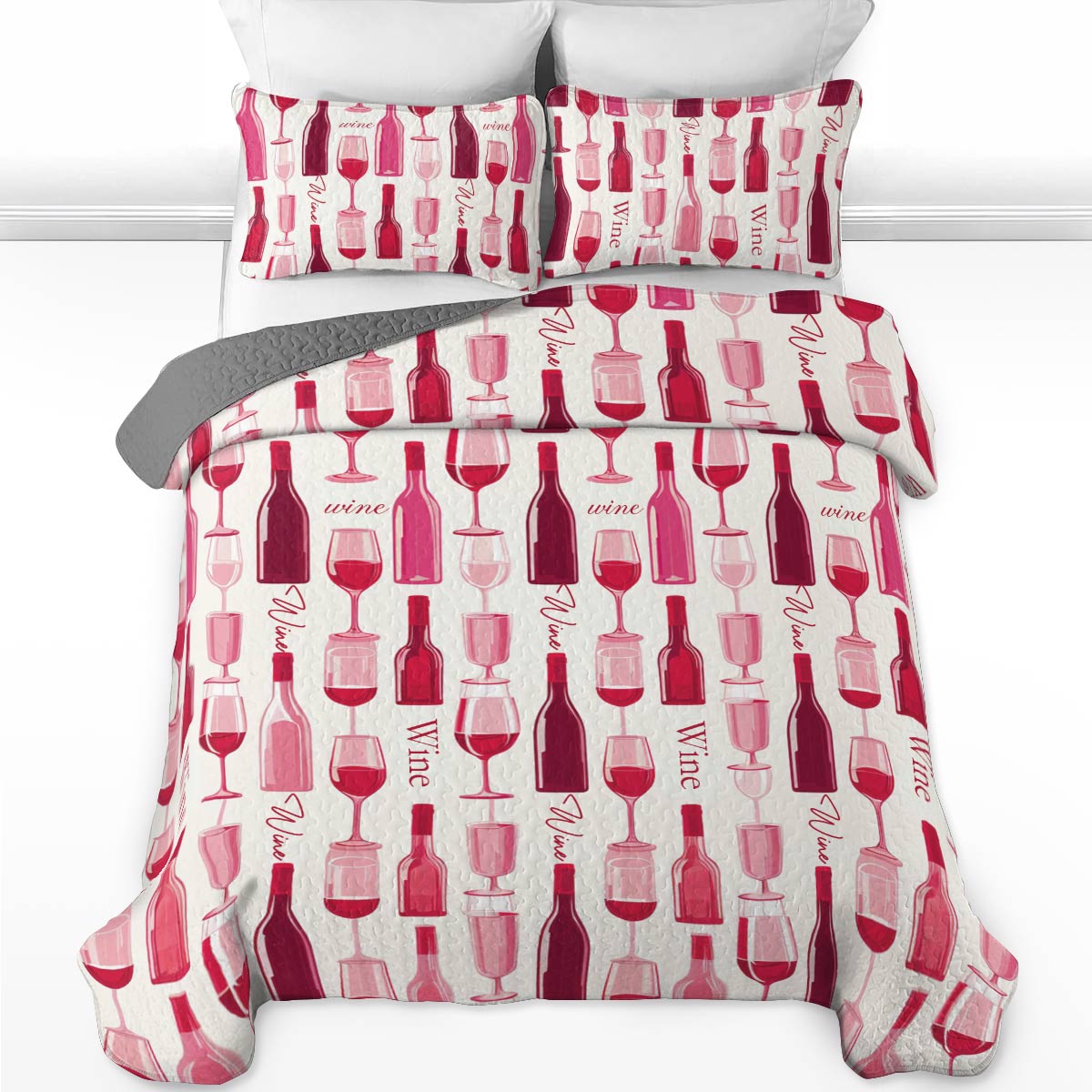 Shineful All Season Quilt 3-Piece Set Wine Dreams