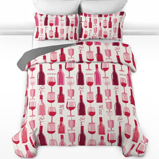 Shineful All Season Quilt 3-Piece Set Wine Dreams