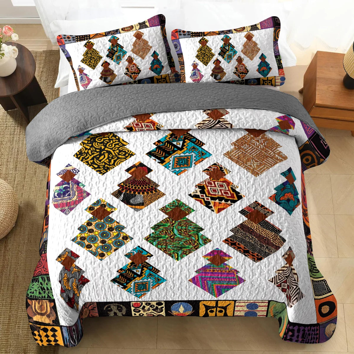 Shineful All Season Quilt 3-Piece Set Black Women Heritage