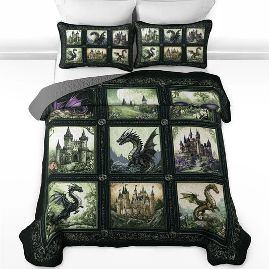 Shineful All Season Quilt 3-Piece Set - Dragon's Castle