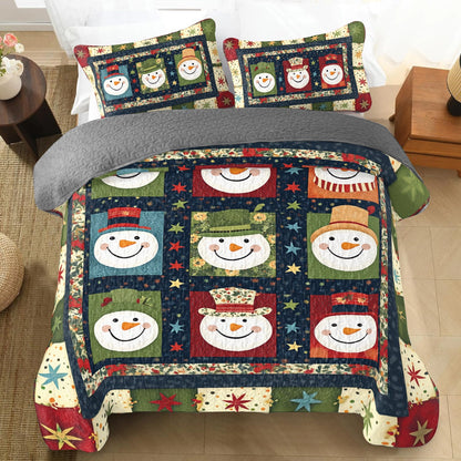 Shineful All Season Quilt 3-Piece Set Christmas Frosty Friends