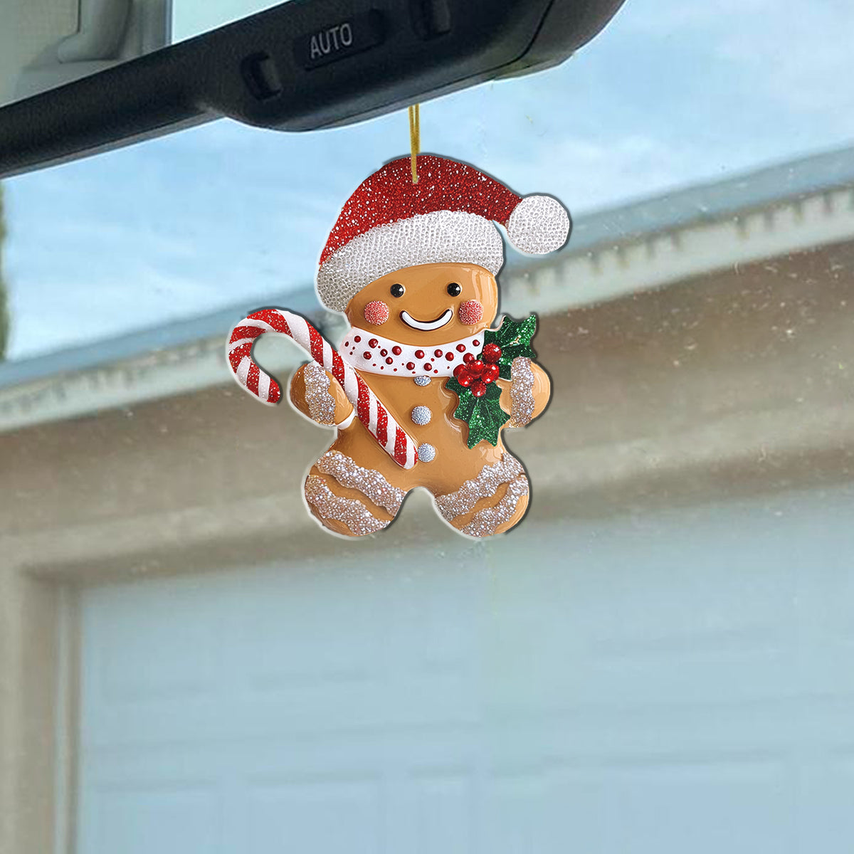 Shineful 2D Acrylic Ornament Holly Berry Gingerbread