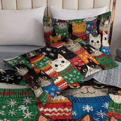 Shineful All Season Quilt 3-Piece Set Cozy Cats