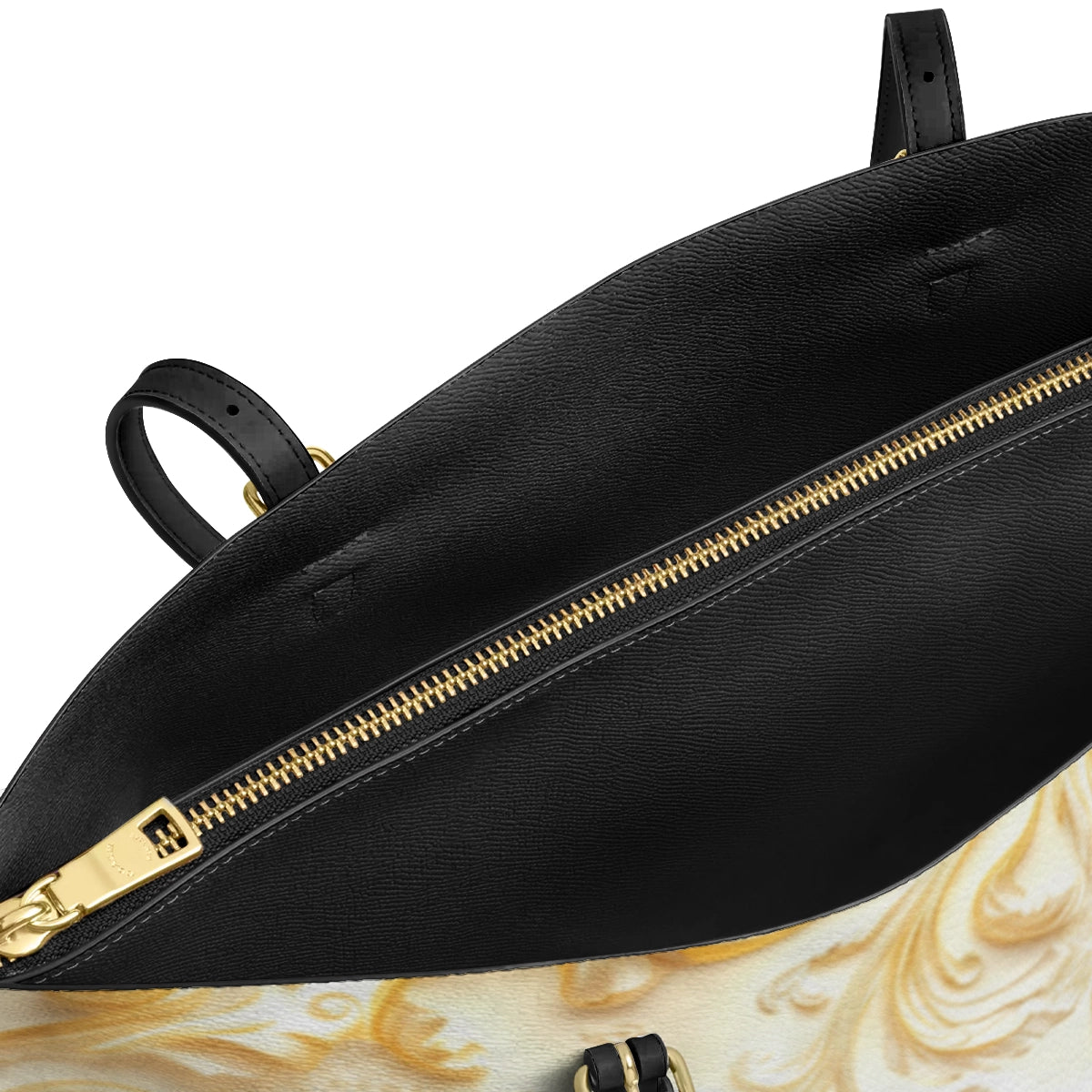 Shineful Leather Tote Bag - Golden Bloom Hummingbird