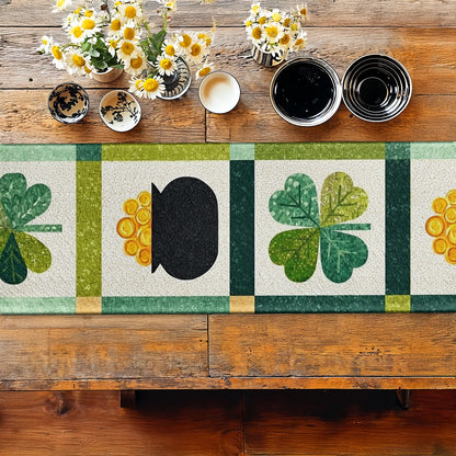Shineful 2D Flat Print Quilted Table Runner Lucky Hearth