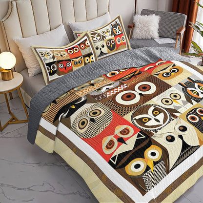 Shineful All Season Quilt 3-Piece Set Owl Jamboree