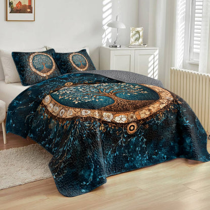 Shineful All Season Quilt 3-Piece Set Mystic Tree