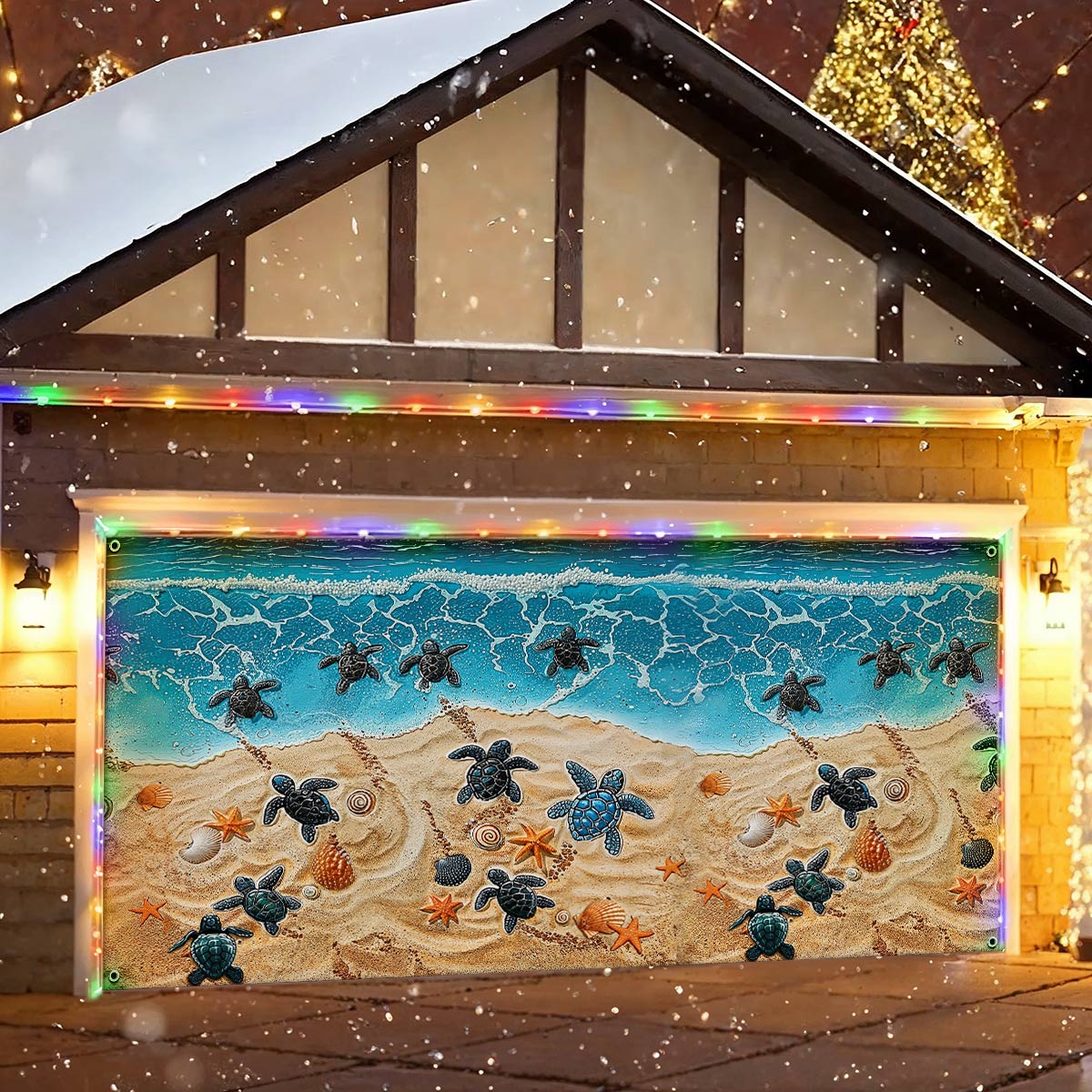 Shineful Garage Door Banner Decoration Sea Turtle Journey