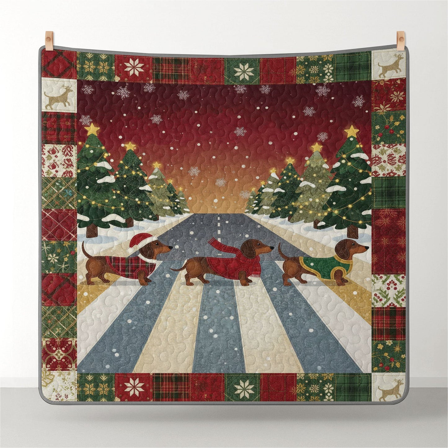 Shineful Quilt 3-Piece Set Winter Wiener Wonderland