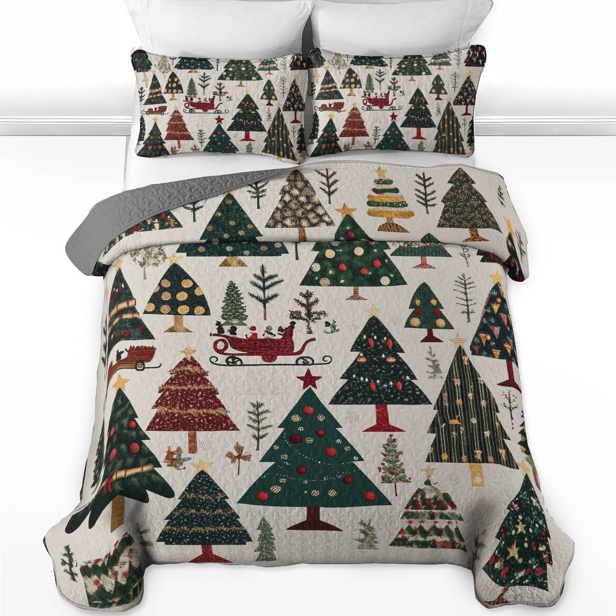 Shineful All Season Quilt 3-Piece Set - Christmas Tree Farm