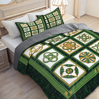 Shineful All Season Quilt 3-Piece Set - Celtic Knots of Luck