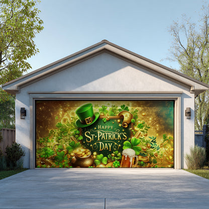 Shineful Garage Door Banner Decoration Golden Irish Luck