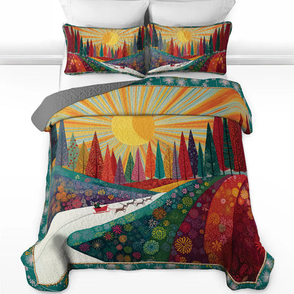 Shineful Quilt 3-Piece Set Colorful Forest Path