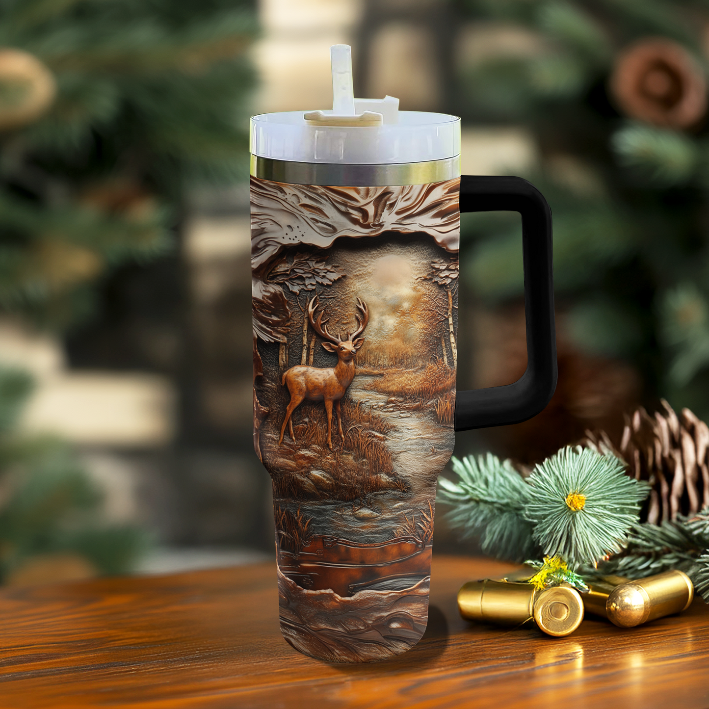 Shineful Tumbler Majestic Deer Wood