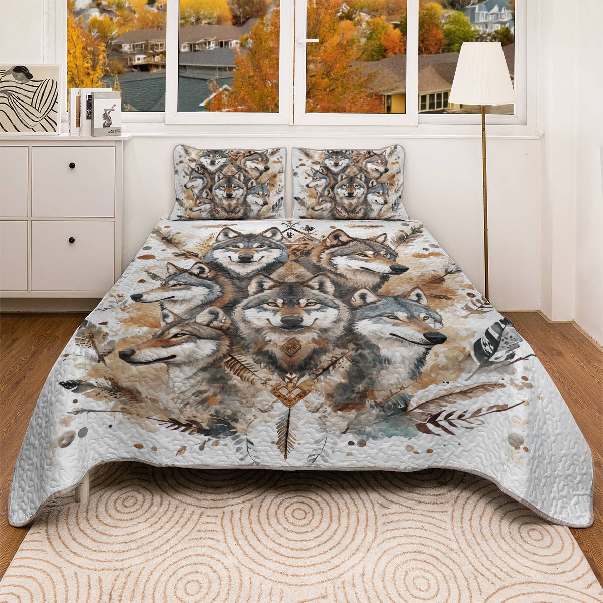 Shineful All Season Quilt 3-Piece Set - The Call Of The Wolf Pack