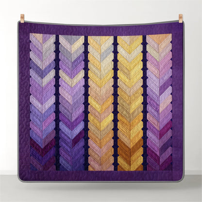 Shineful All Season Quilt 3-Piece Set Golden Arrow Path