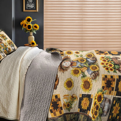 Shineful Quilt 3-Piece Set Peaceful Farmhouse Sunflower