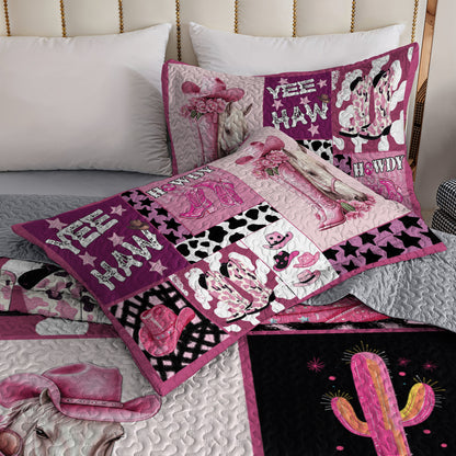 Shineful All Season Quilt 3-Piece Set - Western Cowgirl Collage Quilt