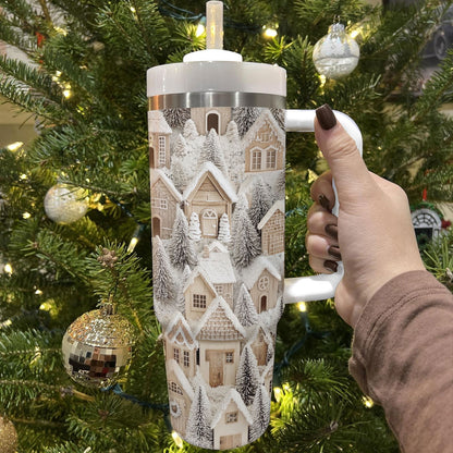 Shineful Glossy Tumbler Snowy Cottage Dreams