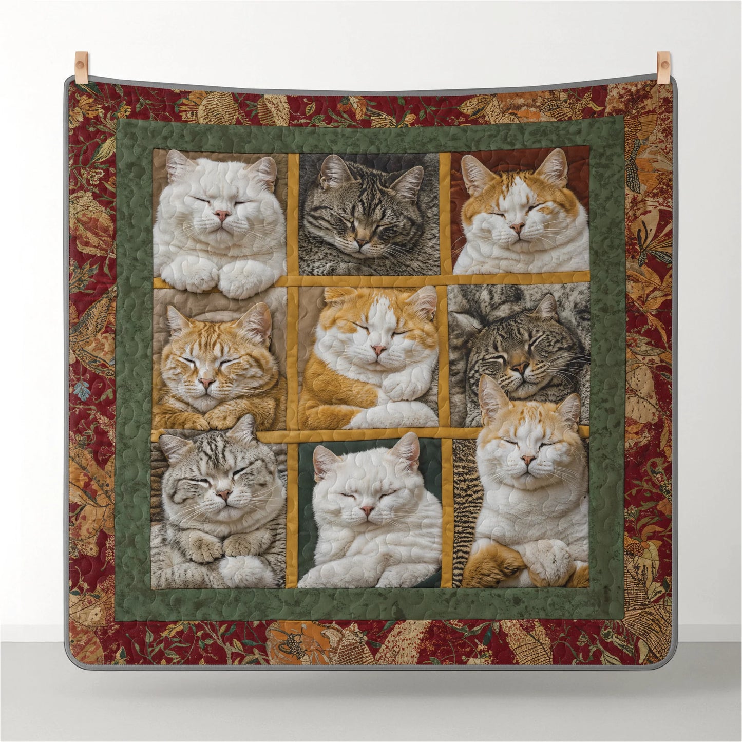 Shineful Quilt 3-Piece Set Sleepy Cats