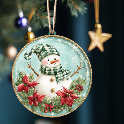 Shineful 2D Acrylic Ornament Frosty Plaid Snowman