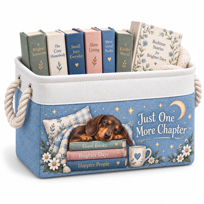 Shineful Dachshund Book Lover Book Basket