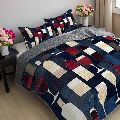 Shineful All Season Quilt 3-Piece Set Bewitching Wine