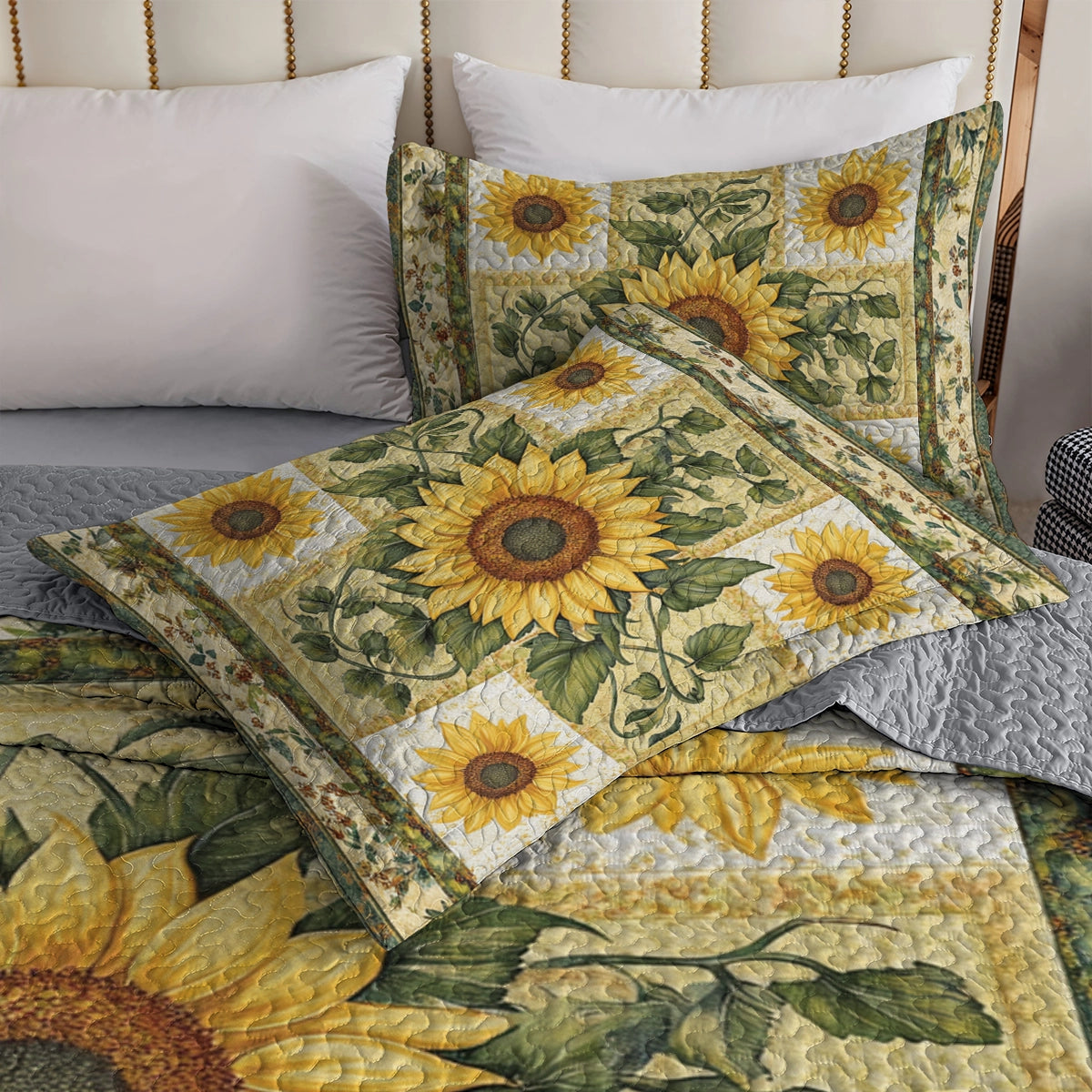 Shineful All Season Quilt 3-Piece Set Sunflower Garden Bliss