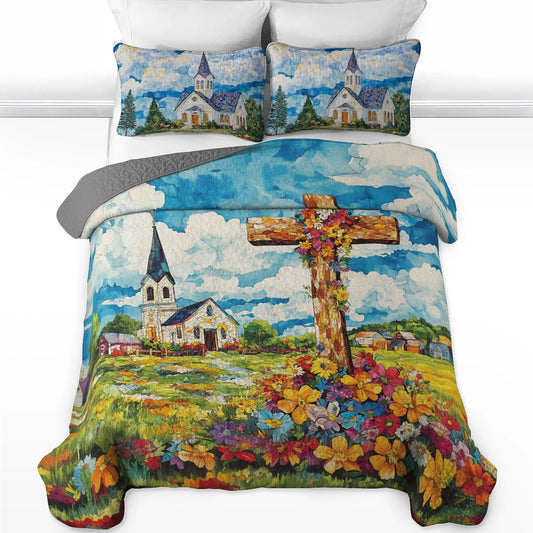 Shineful All Season Quilt 3-Piece Set - Faith's Embrace
