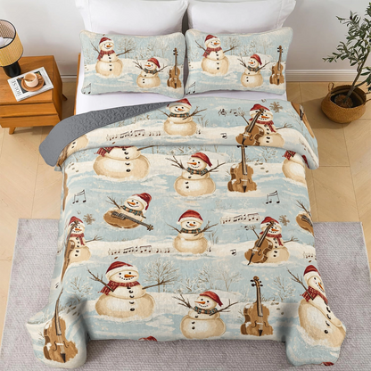 Shineful All Season Quilt 3-Piece Set Christmas Frosty Tunes