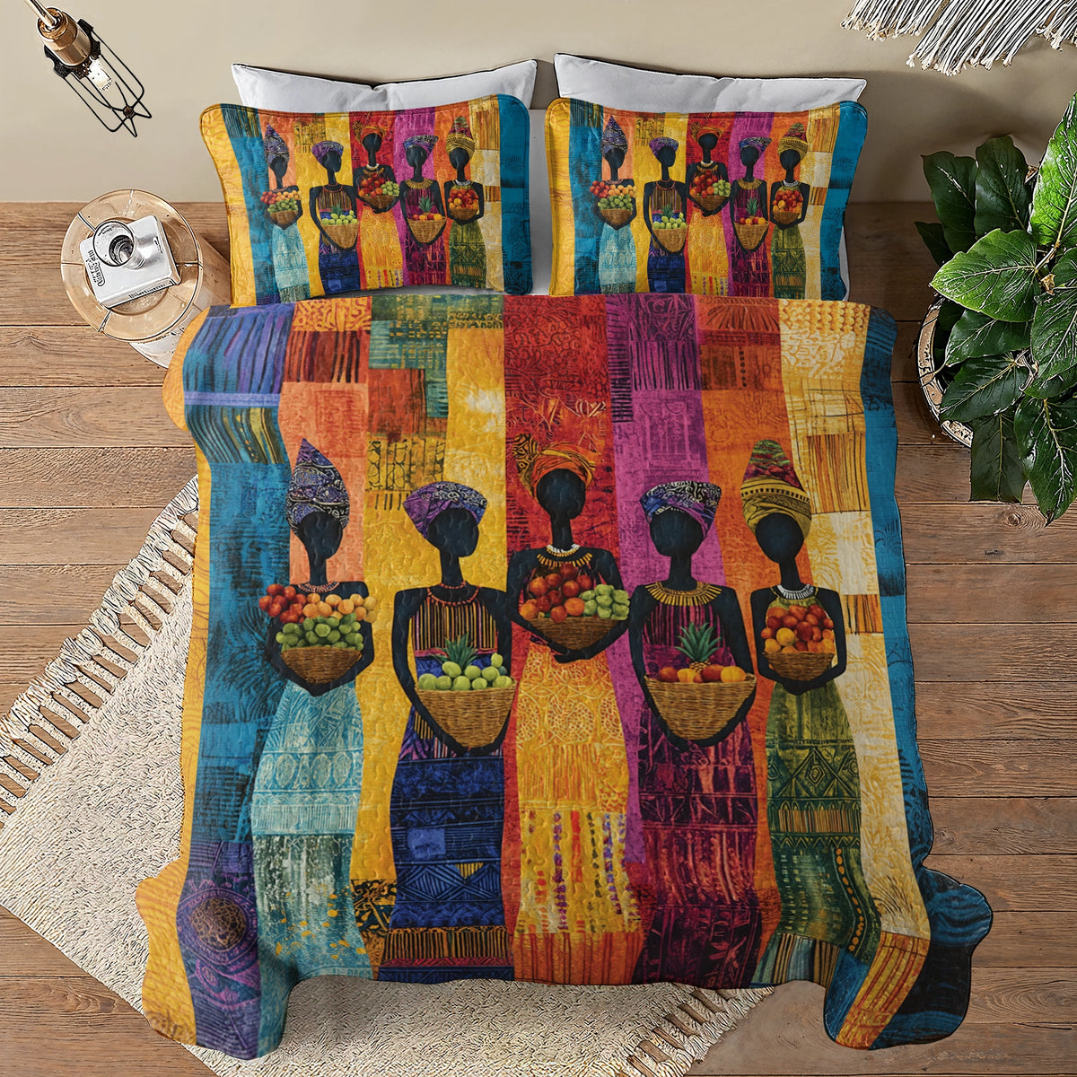 Shineful All Season Quilt 3-Piece Set Traditional Black Women