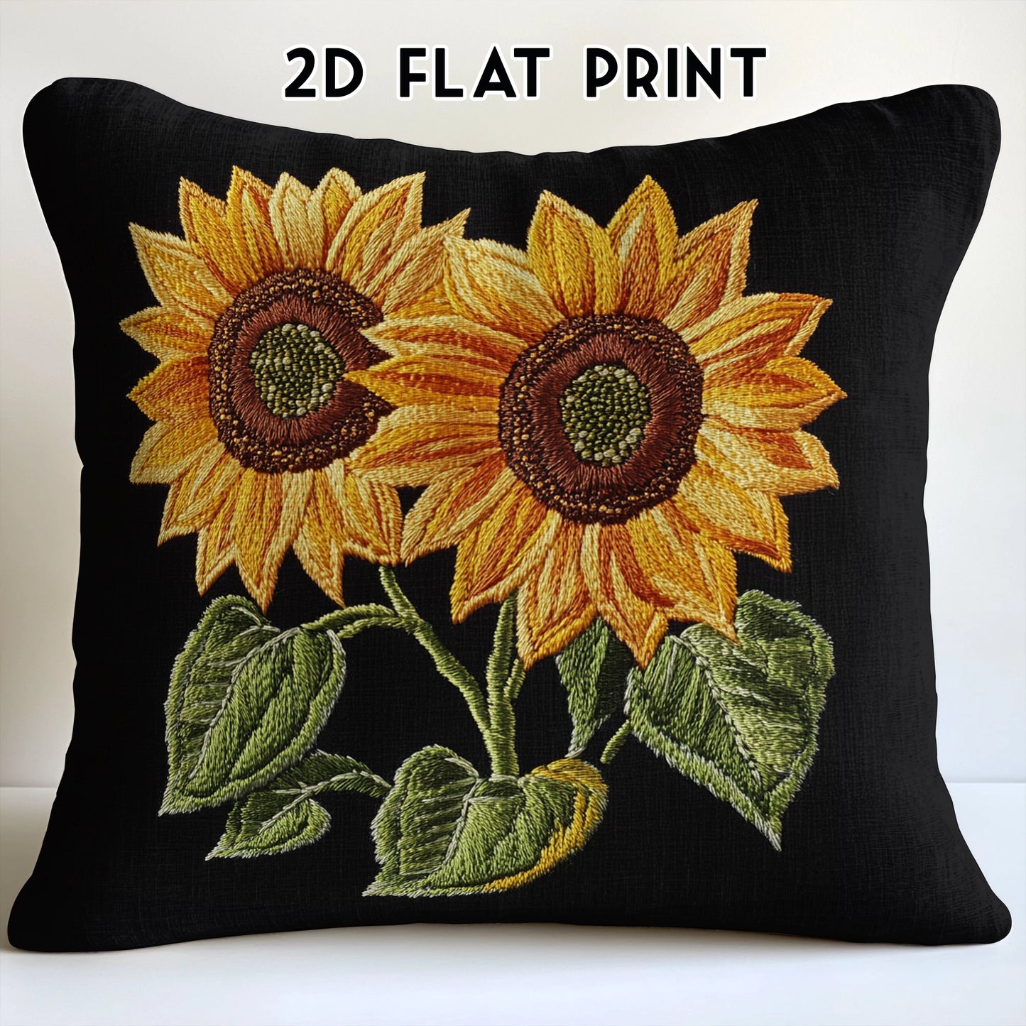 Shineful Pillow 2D Flat Print Golden Sunflower Glow