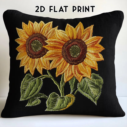 Shineful Pillow 2D Flat Print Golden Sunflower Glow