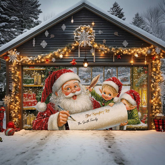 Shineful Garage Door Banner Decoration - Personalized The Naughty List Surprise