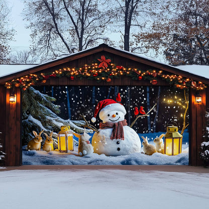 Shineful Garage Door Banner Decoration Winter Night