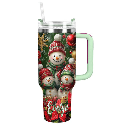 Shineful Glossy Tumbler Personalized Christmas Cozy Snowman