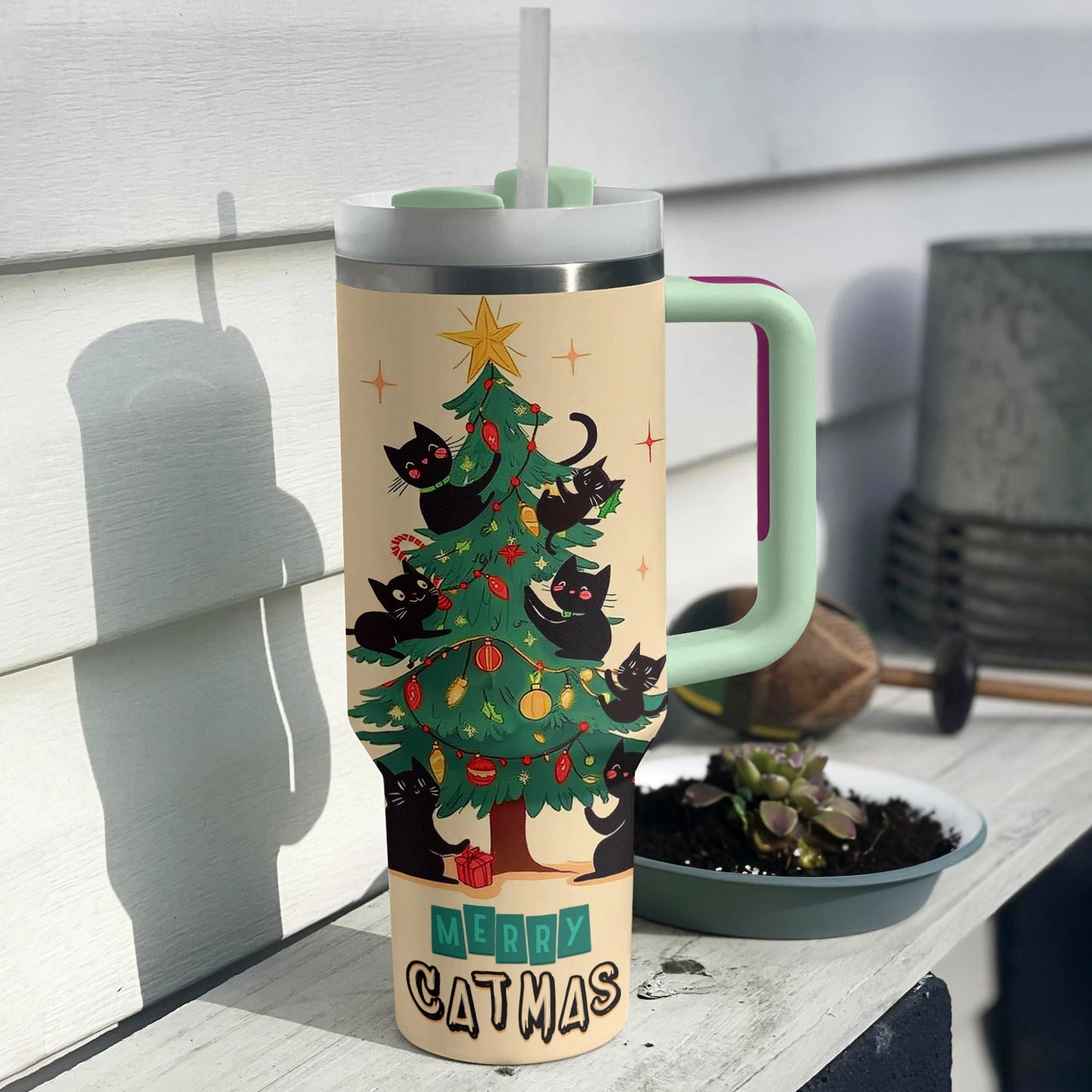 Shineful Tumbler Christmas Purrfect Merry Catmas
