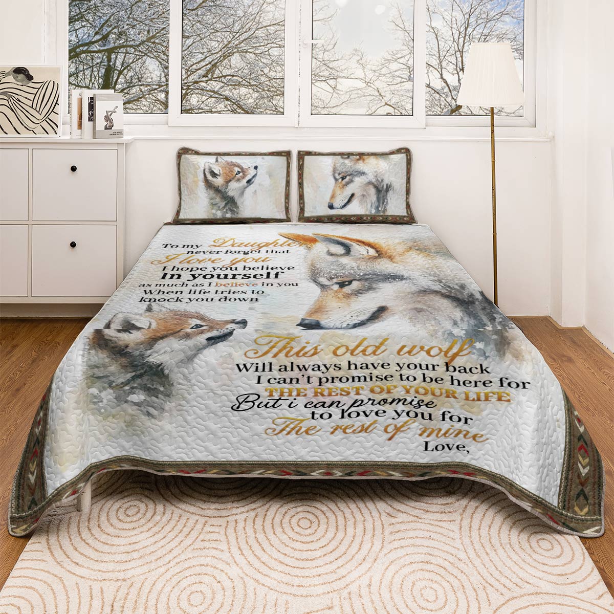 Shineful All Season Quilt 3-Piece Set Wolf Love