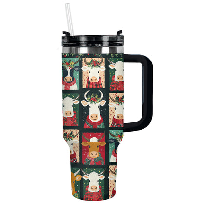 Shineful Tumbler Joyful Christmas Cow