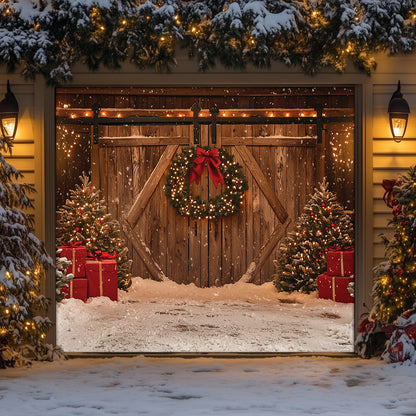 Shineful Garage Door Banner Decoration Christmas Barn Door with Presents