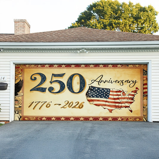 Shineful Garage Door Banner Decoration  250 Years of American Heritage