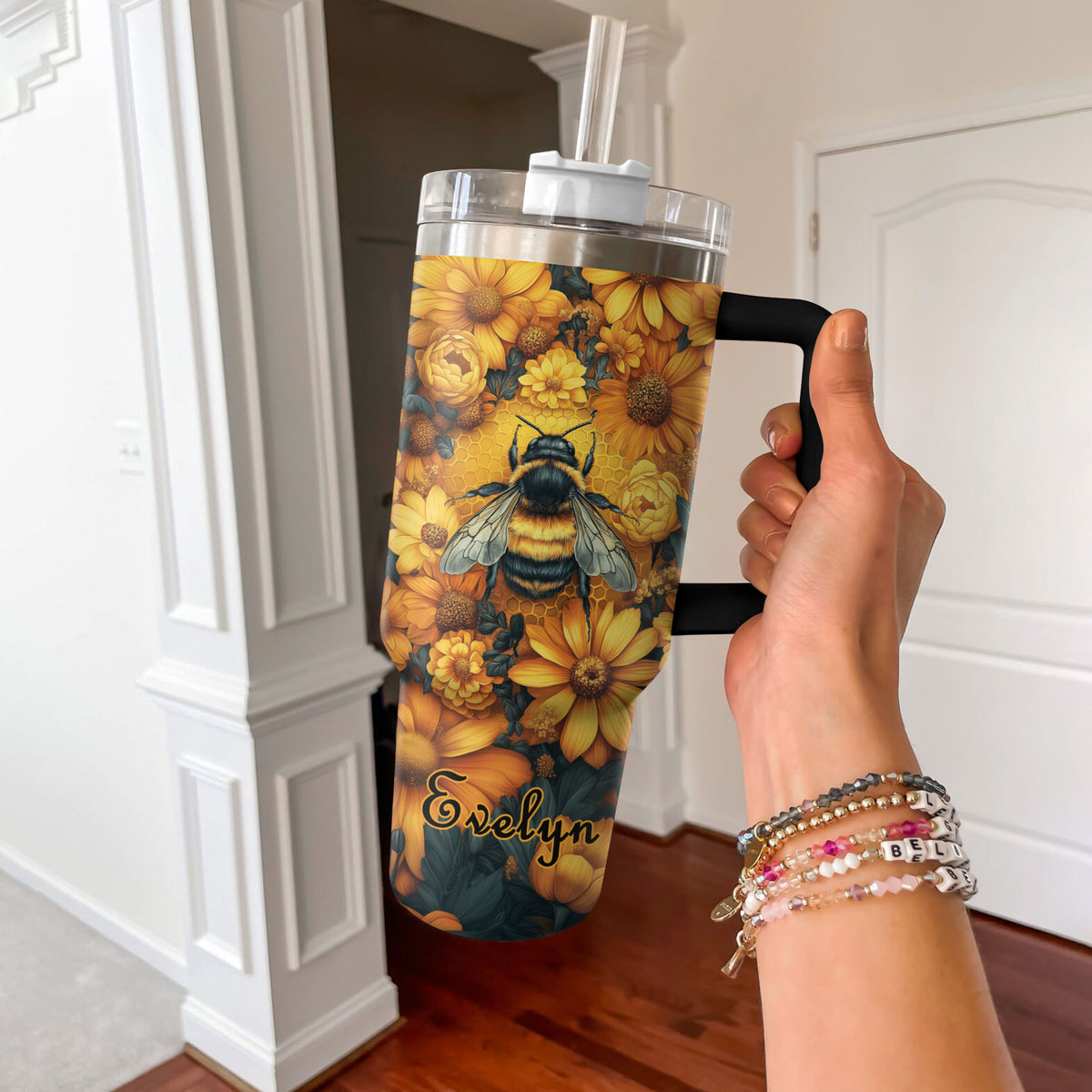 Shineful Tumbler Personlazied Bee Queen