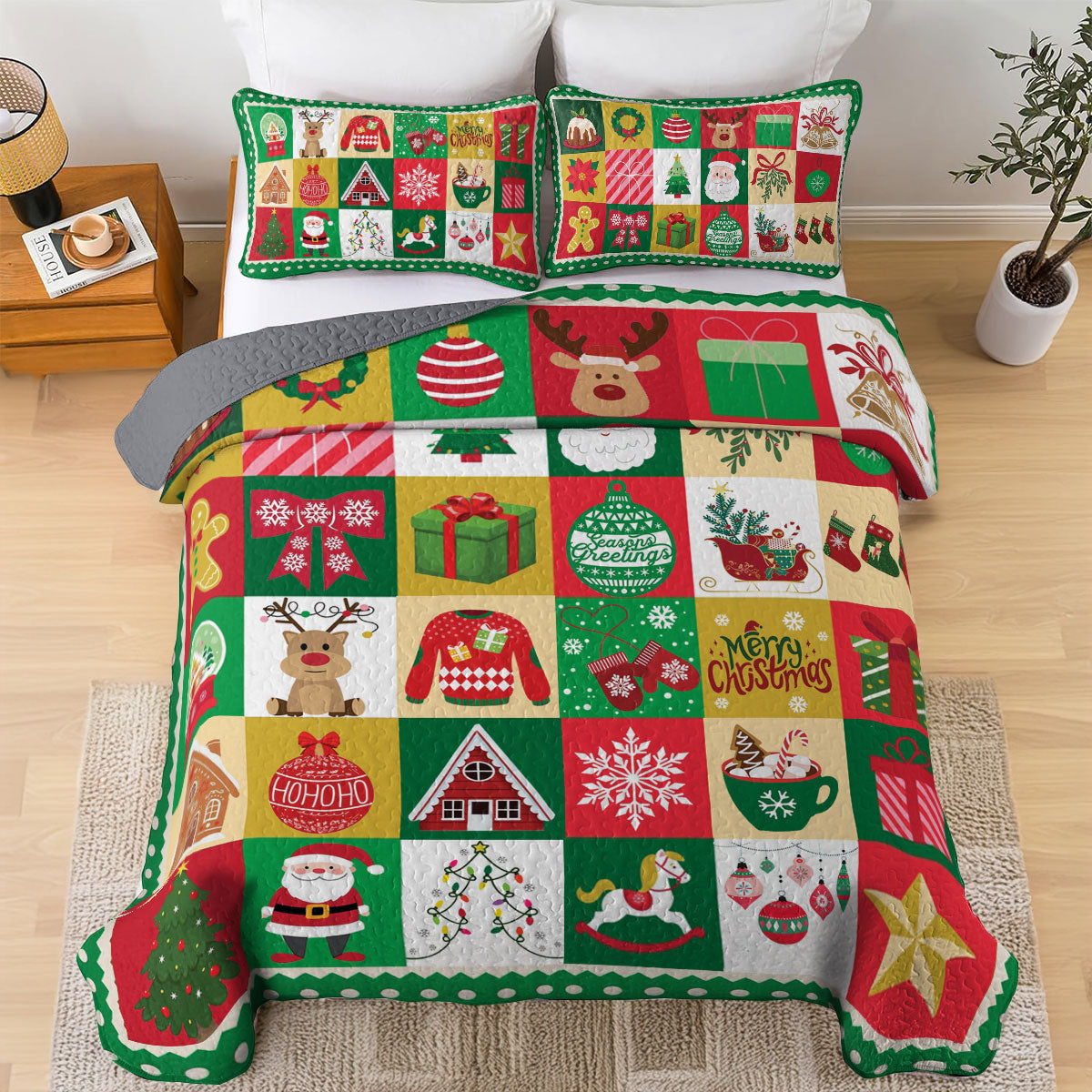 Shineful All Season Quilt 3-Piece Set Holiday Joy