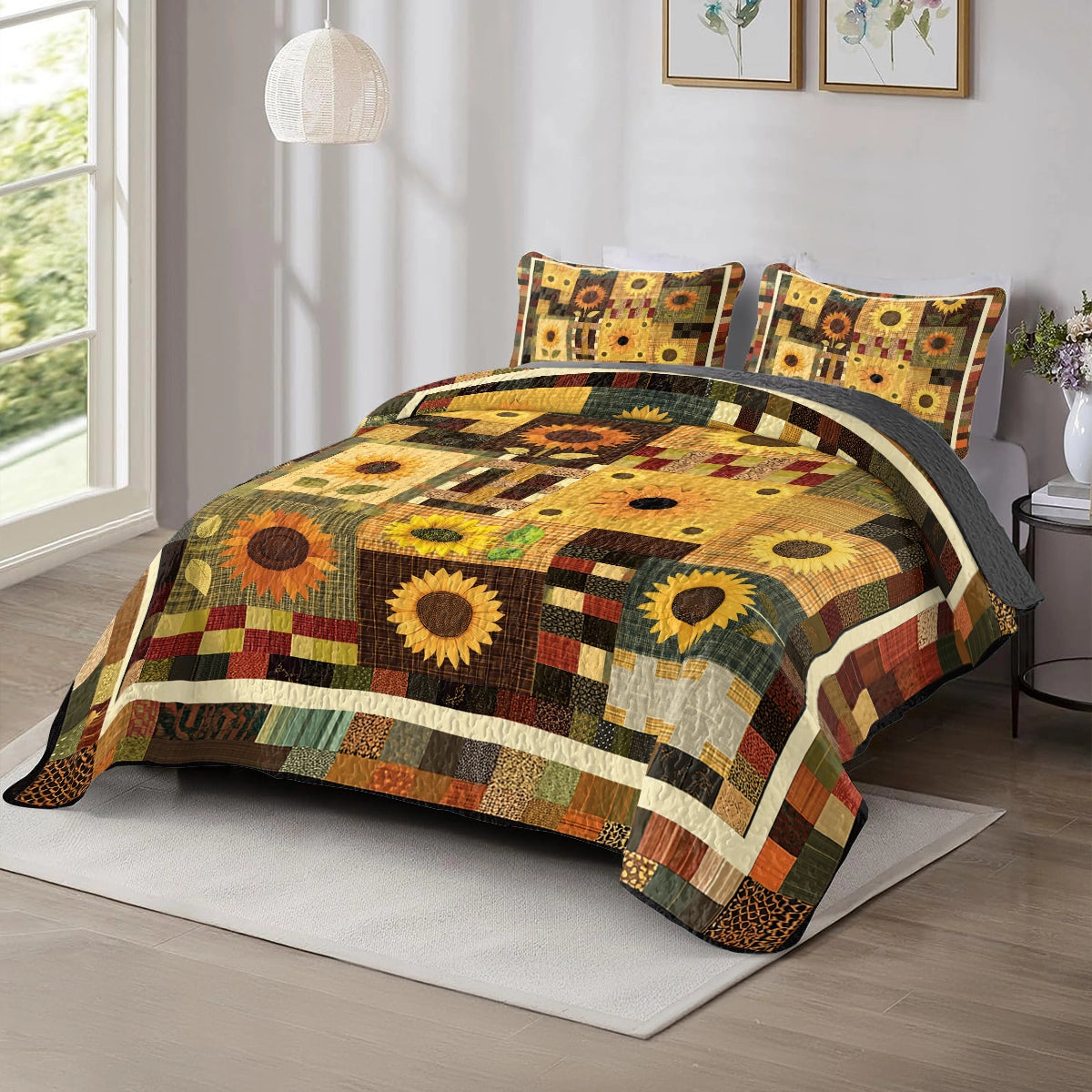 Shineful All Season Quilt 3-Piece Set - Sunflower Sunshine Harvest