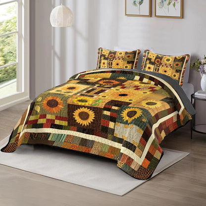 Shineful All Season Quilt 3-Piece Set - Sunflower Sunshine Harvest