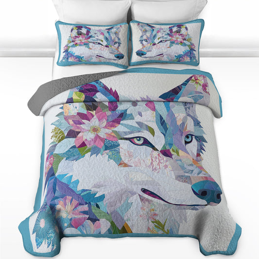 Shineful All Season Quilt 3-Piece Set  Mystical Wolf