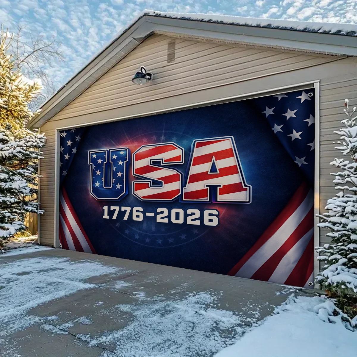 Shineful Garage Door Banner Decoration 250th Anniversary Legacy